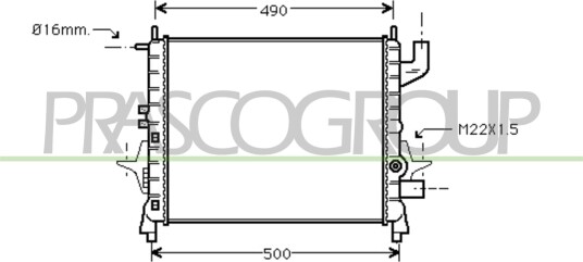 PRASCO RN025R006 Radiator motorkjøling PRASCO RN025R006 Radiator motorkjøling