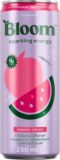 Bloom sparkling energy strawberry watermelon 250 ml Bloom sparkling energy strawberry watermelon 250 ml