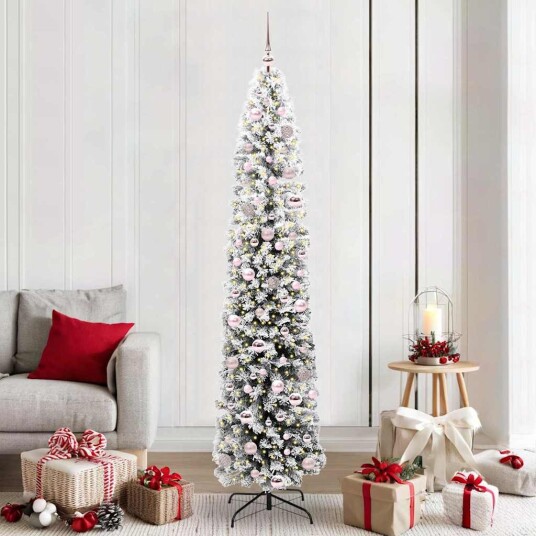  Kunstig juletre med 300 LED grønn 210 cm PVC og stål og plast