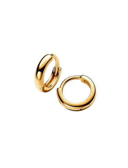 PANDORA 14K Gold Plated Huggie Hoop Earrings Guld One Size