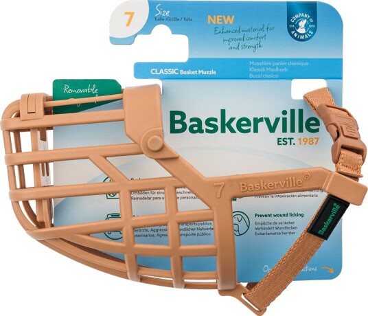 Baskerville Klassisk Munnkurv Beige Str. 7