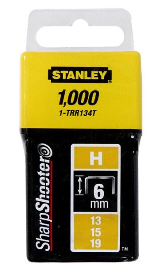 Stanley 6mm Stift klammer Type H 1000-pakning for lettere innfesting