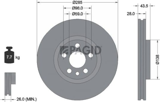 PAGID 54150NC Bremseskive