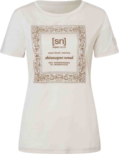 super.natural Women"s Bandana Bio J Tee White Stone Melange/vintage Khaki Melange/kangaroo XL super.natural Women"s Bandana Bio J Tee White Stone Melange/vintage Khaki Melange/kangaroo XL