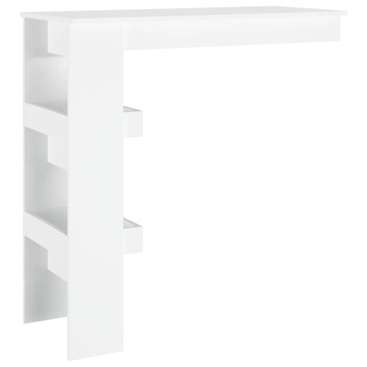 vidaXL Veggmontert barbord hvit 102x45x103,5 cm konstruert tre