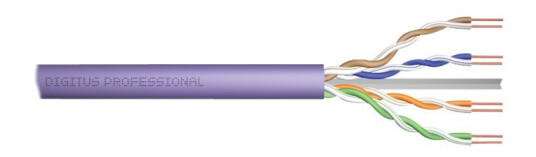 Digitus Professional - Installation Cable - 500 M - 6.8 Mm - Utp - Simpleks - Cat 6 - Ieee 802.5/Ieee 802.3 - Solid Halogenfri Campus Riser - Purpur Ral 4005