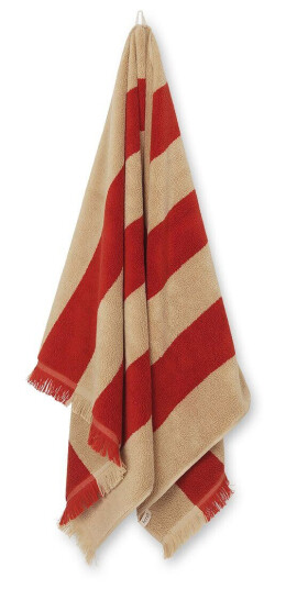 ferm LIVING Alee håndkle 70 x 140 cm Light camel-red