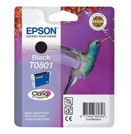 Epson T0801 / C13T08014011 Black Ink 7ml - Blekkpatron Svart