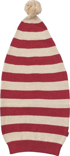 Wheat Nisselue   Strikk   Redd julen Stripe   Wheat   48 51 cm   Nisselue Beige Rød