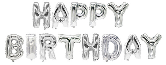 Papstar Bokstavballong Happy Birthday Sølv