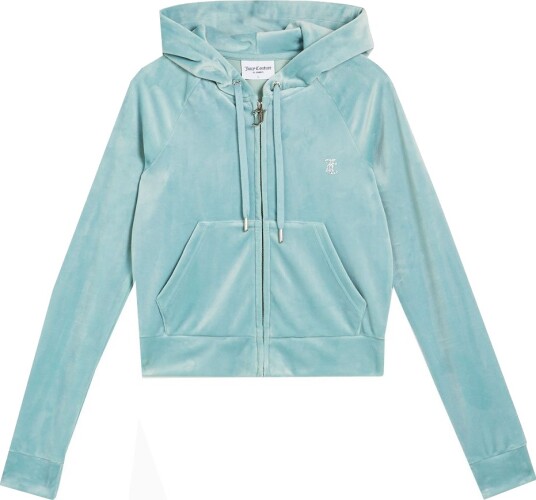 Juicy Couture Cardigan Beskåret Madison Velur Blue Surf Juicy Couture Teen XXS Xtra Xtra Small Cardigan Turkis