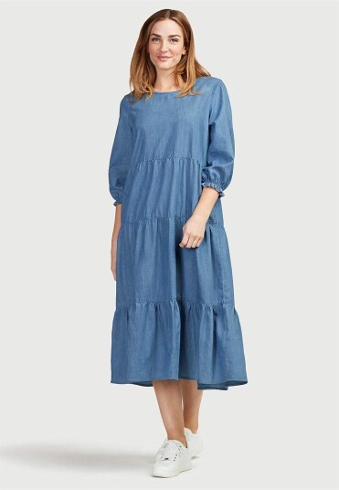 Cellbes Denimkjole med volanger Sonja 50/52 Cellbes Denimkjole med volanger Sonja 50/52