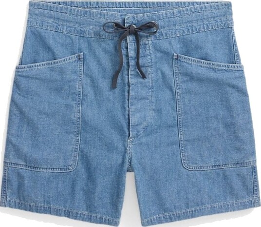 Rrl Cotton Linen Chambray Short Indigo Rinse