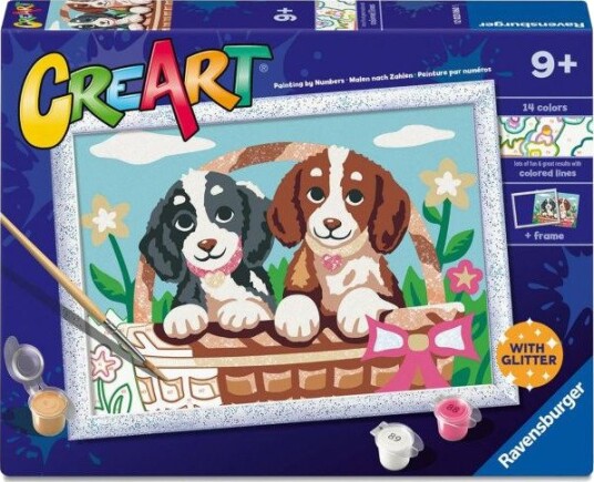 Ravensburger CreArt Mal etter nummer Hunder i kurv