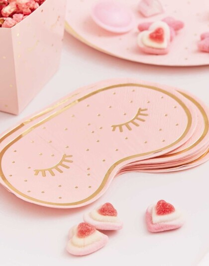 Ginger Ray 16 stk 16x10 cm Øyemaskeformede Servietter med Gullfolierte Detaljer Pamper Party PAMP 101