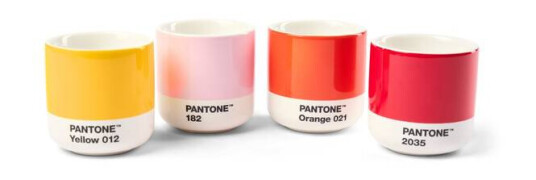 PANTONE Macchiatokopp, 100ml, Yellow, Red, Orange, L.Pink, 4 stk PANTONE Macchiatokopp, 100ml, Yellow, Red, Orange, L.Pink, 4 stk