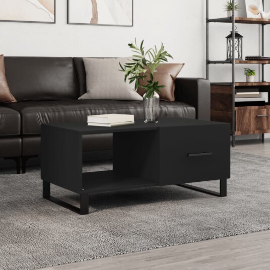 vidaXL Salongbord svart 90x50x40 cm konstruert tre