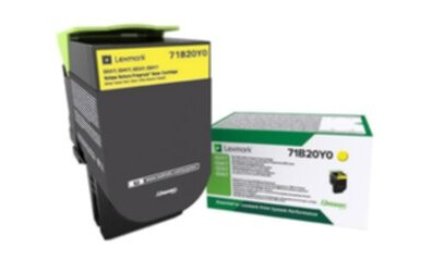 Lexmark 71B20Y0 Tonerkassett gul, 2.300 sider