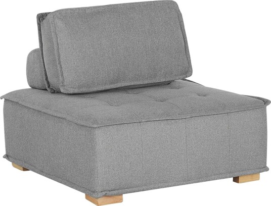 1 sitssoffa Beliani Tibro Beige ljust trä Grey Grå