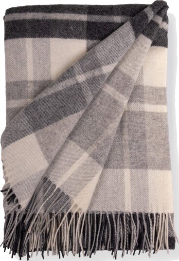 By Borg Cashmere ullpledd   130x200 cm   Toscana Bianco Grå