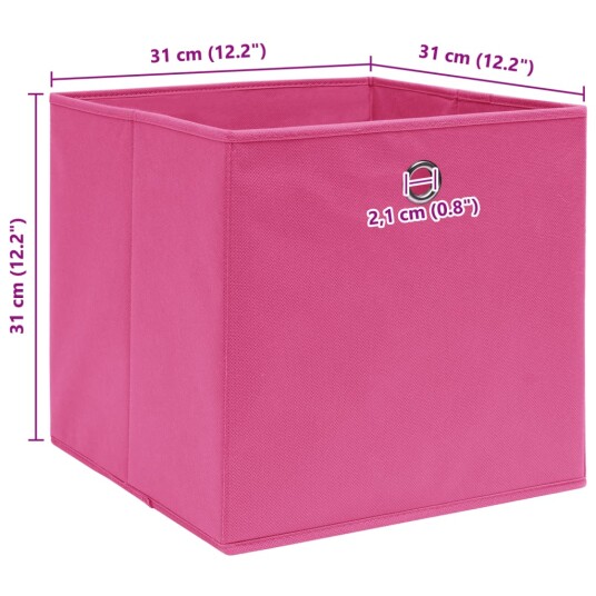 vidaXL Oppbevaringsbokser 10 stk rosa 32x32x32 cm stoff vidaXL Oppbevaringsbokser 10 stk rosa 32x32x32 cm stoff