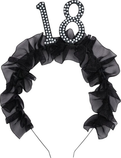 Partydeco 18 År Hårbøyle med Rysjer og Perler