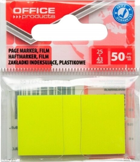 Office Products Indeksfaner Office Products Pp 25X43 Mm 1X50 Ark Hengeetikett Gul