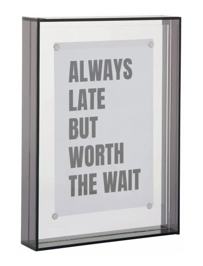 Present Time Photo Frame Gayo Medium Acrylic Grey H19cm Present Time Photo Frame Gayo Medium Acrylic Grey H19cm