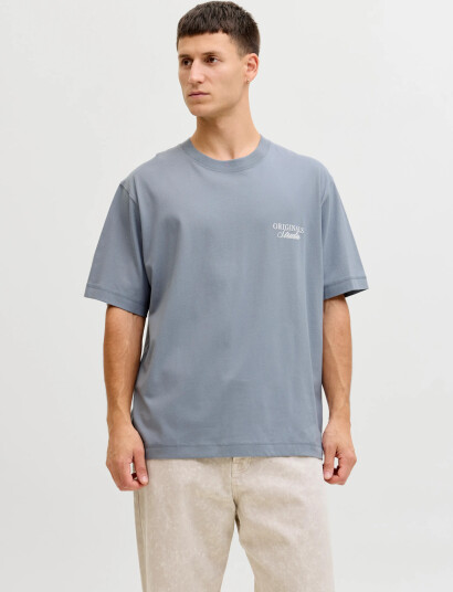 Jack & Jones Jornorrebro Typo Tee Ss Crew Neck Noos   Blue   XS