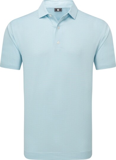FootJoy Micro Feeder Stripe Lisle Golf pologenser herre Lt Blue White XX Large