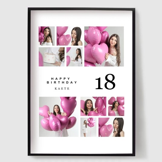 Namly Design Personlig Plakat God Bursdag Collage 10 Bilder POSTER4AP2HM