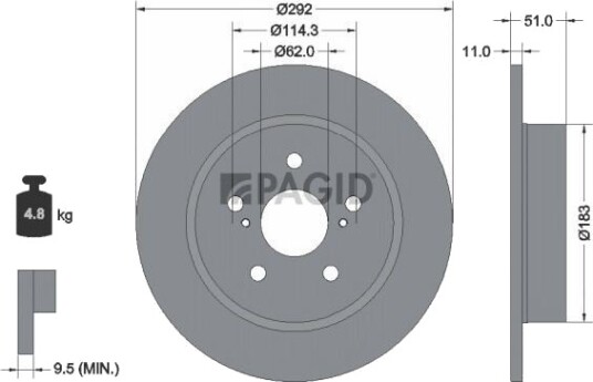 PAGID 56478NC Bremseskive PAGID 56478NC Bremseskive