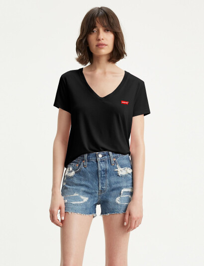 Levi"s® Perfect Vneck Caviar Jersey - Black - XL