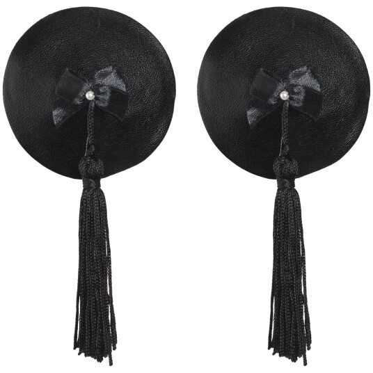 Bijoux Indiscrets Burlesque Pasties Brystsmykker i Lær - Svart Bijoux Indiscrets Burlesque Pasties Brystsmykker i Lær - Svart