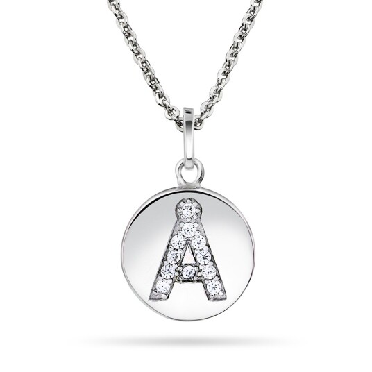 Pan Jewelry, Anheng i sølv med zirkonia bokstav Å Pan Jewelry, Anheng i sølv med zirkonia bokstav Å