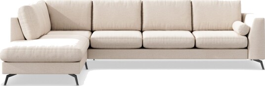 Ocean Lyx 4 seters Venstrevendt L formet Sjeselongsofa i Stoff Beige Ocean Lyx 4 seters Venstrevendt L formet Sjeselongsofa i Stoff Beige