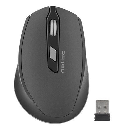 Natec Siskin - mouse - 2.4 GHz - grey black - Mus - Optisk - 6 - Grå