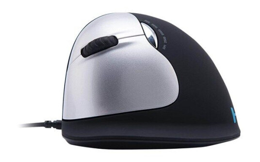 R-Go Tools Ergonomisk venstrehendt mus med 5 knapper og 3500 dpi Sølv