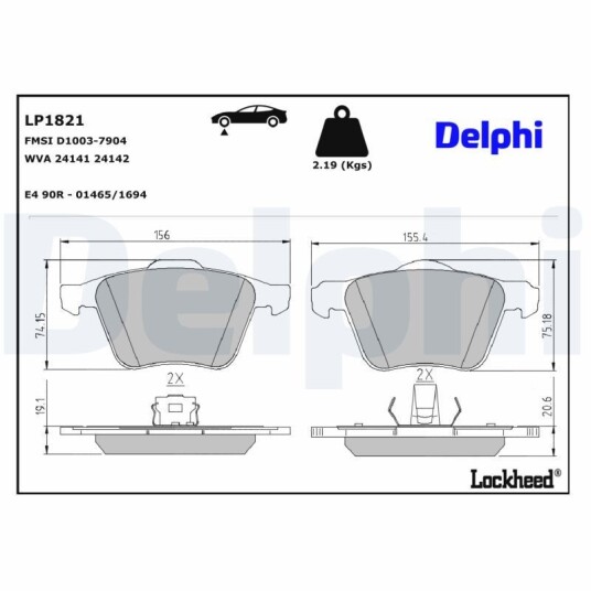 Bremseklosser DELPHI LP1821