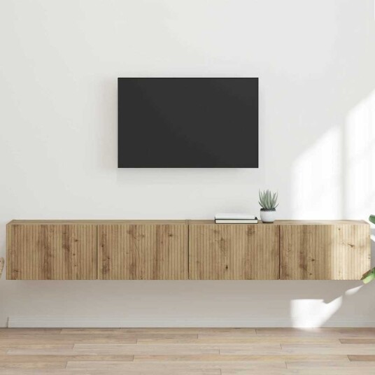 TV Veggskap Veggmontert 2 pcs Kunstnerisk Eik 60 x 31 x 29.5 cm