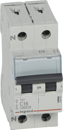 Legrand 5 stk TX³ MCB automatsikring C16 1P+N 2M 6/6kA