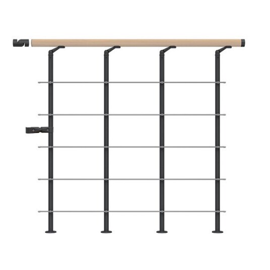 Dolle Gelender Til Repos Style6 Eik Hvit Oljet Startkit Svart