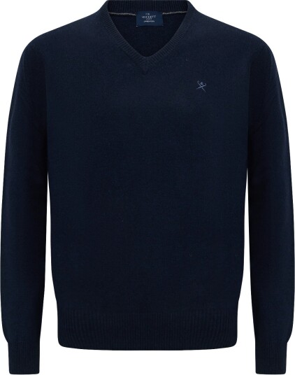 Hackett London Lambswool V Neck - OLD NAVY - L
