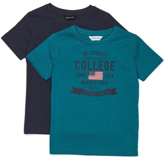 Luca & Lola Tore T-Skjorte 2-pack Green/Navy 134-140 Luca & Lola Tore T-Skjorte 2-pack Green/Navy 134-140