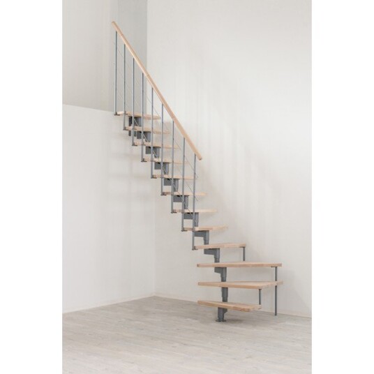 Minka Style Kvartsvingstrappe gra massiv Bøg Minka Style Kvartsvingstrappe gra massiv Bøg