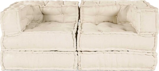 Modulsofa 2 pcs Krem 140 x 70 x 56 cm stoff