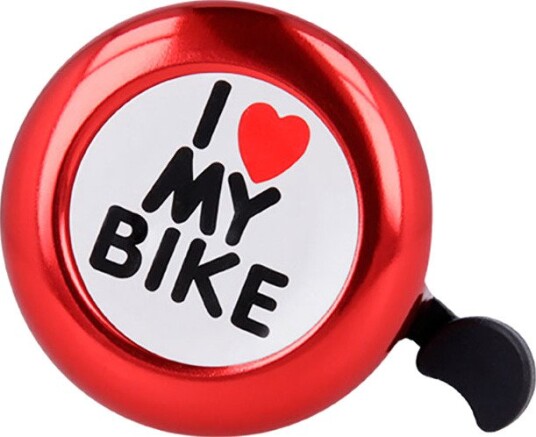 Sykkelringeklokke Forever I love my bike rød