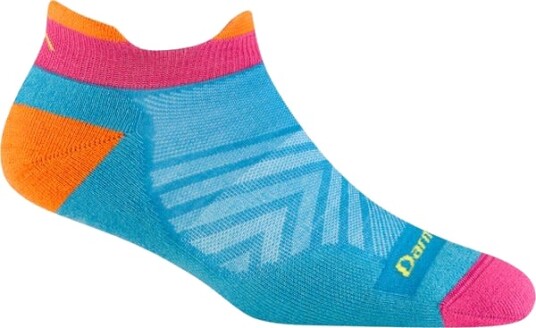 Darn Tough Women's Run No Show Tab Ultra-Lightweight Running Sock Cushion Ocean L (41-42.5)