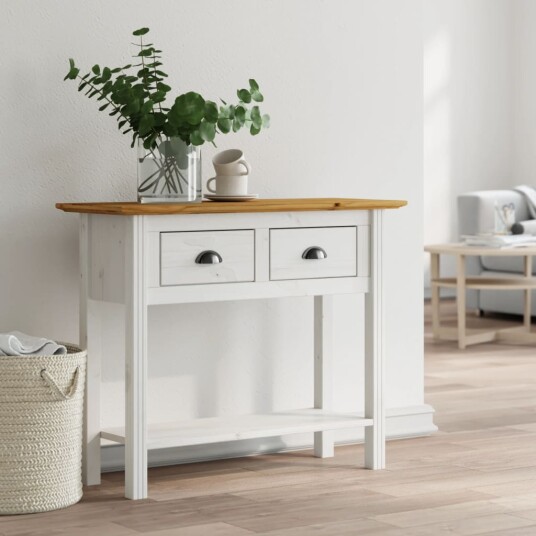 vidaXL Konsollbord BODO brun 90x34,5x73 cm heltre furu