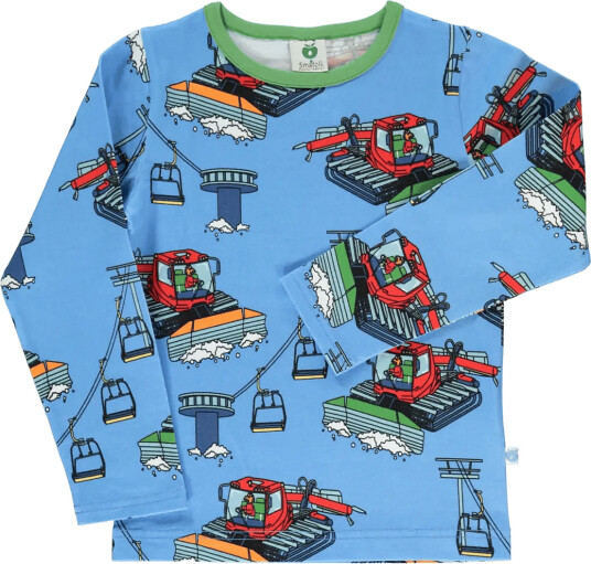 Småfolk Long Sleeved Blouse With Snowcat Blue 110 116